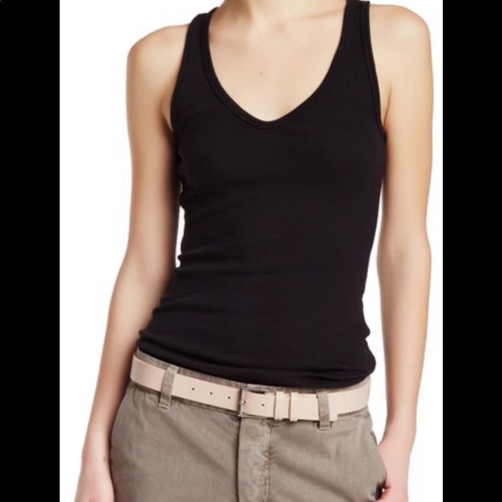 James Perse Black vneck rubbed tank